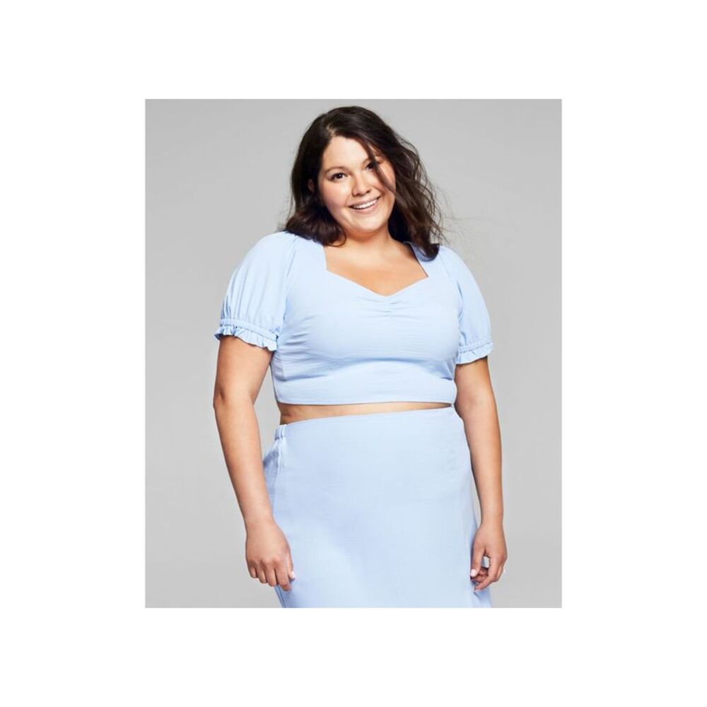 And Now This Now This Plus Size Tie Back Crop Top
